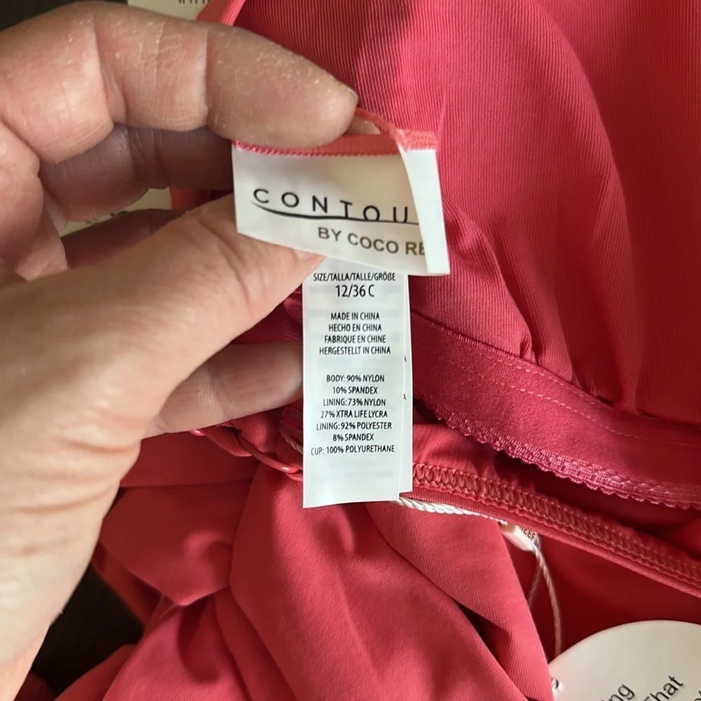 NEW Contours by Coco Reef Hidden Shapewear One Piece Swimsuit Size 12/36C Bloom - Picture 15 of 16